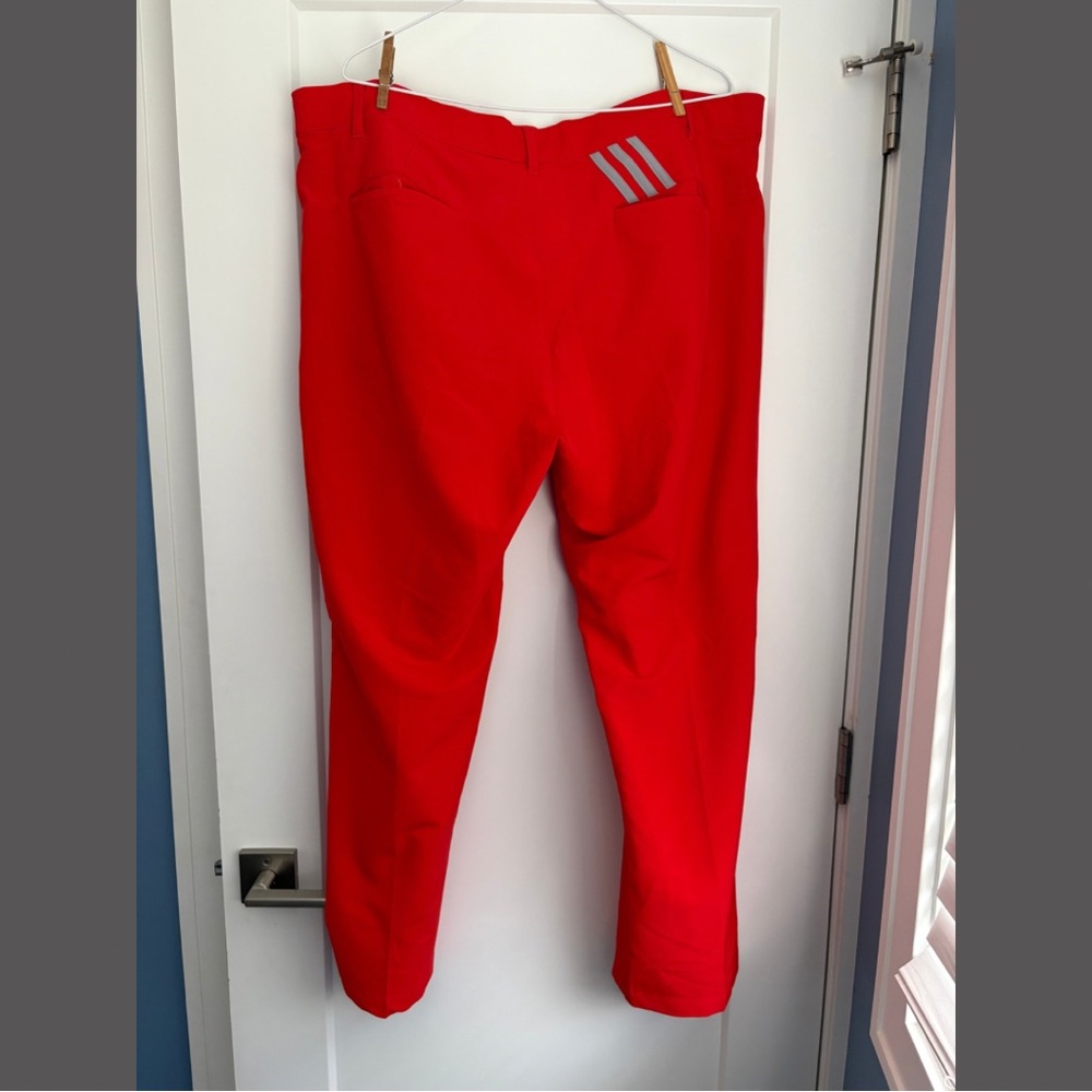 ADIDAS Golf Pants | Zippered Red-Orange with Button Closure | Men’s Size XL